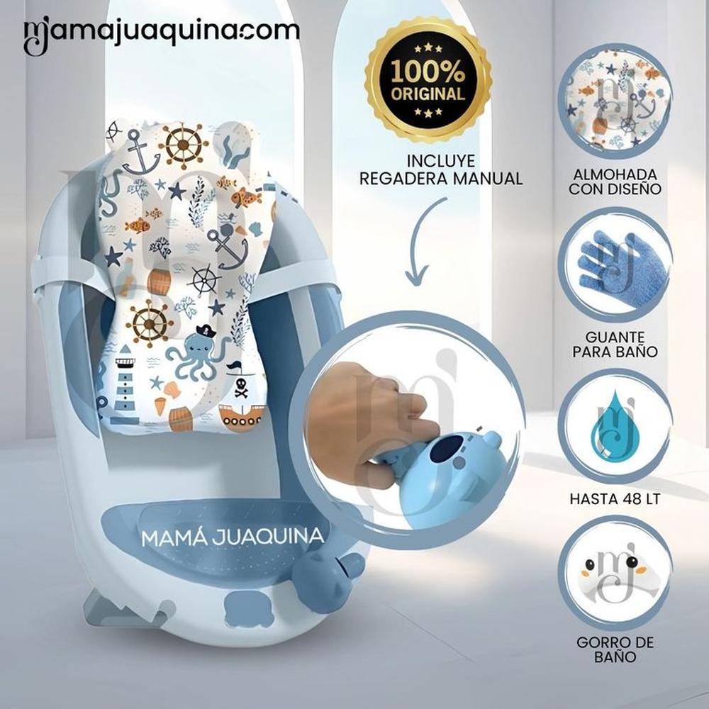 Bañera Plegable con Regadera «AQUABU» Light Blue