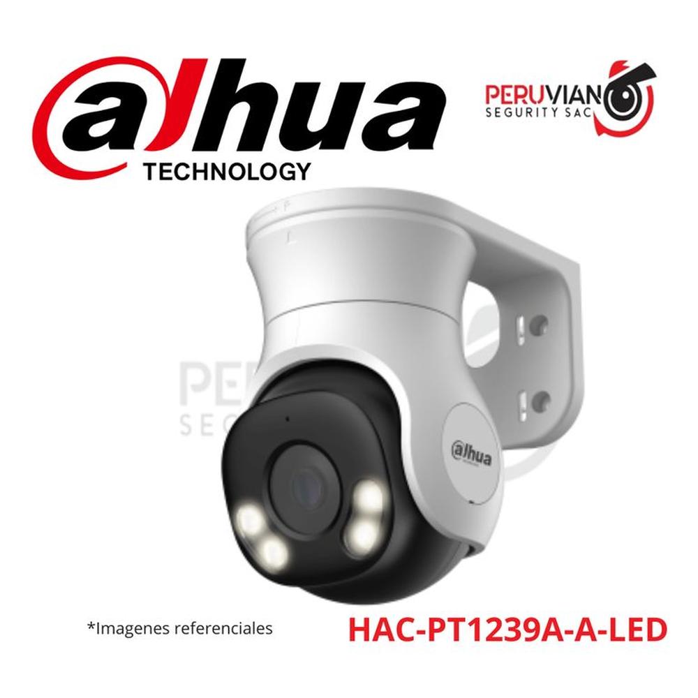 Cámara PT de focal fija HDCVI a todo color de 2 MP HAC-PT1239A-A-LED