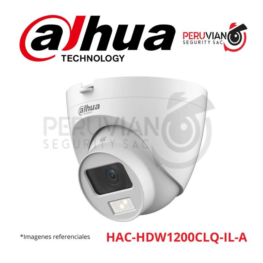 Cámara Domo de foco fijo HDCVI con luz dual de 2MP HAC-HDW1200CLQ-IL-A