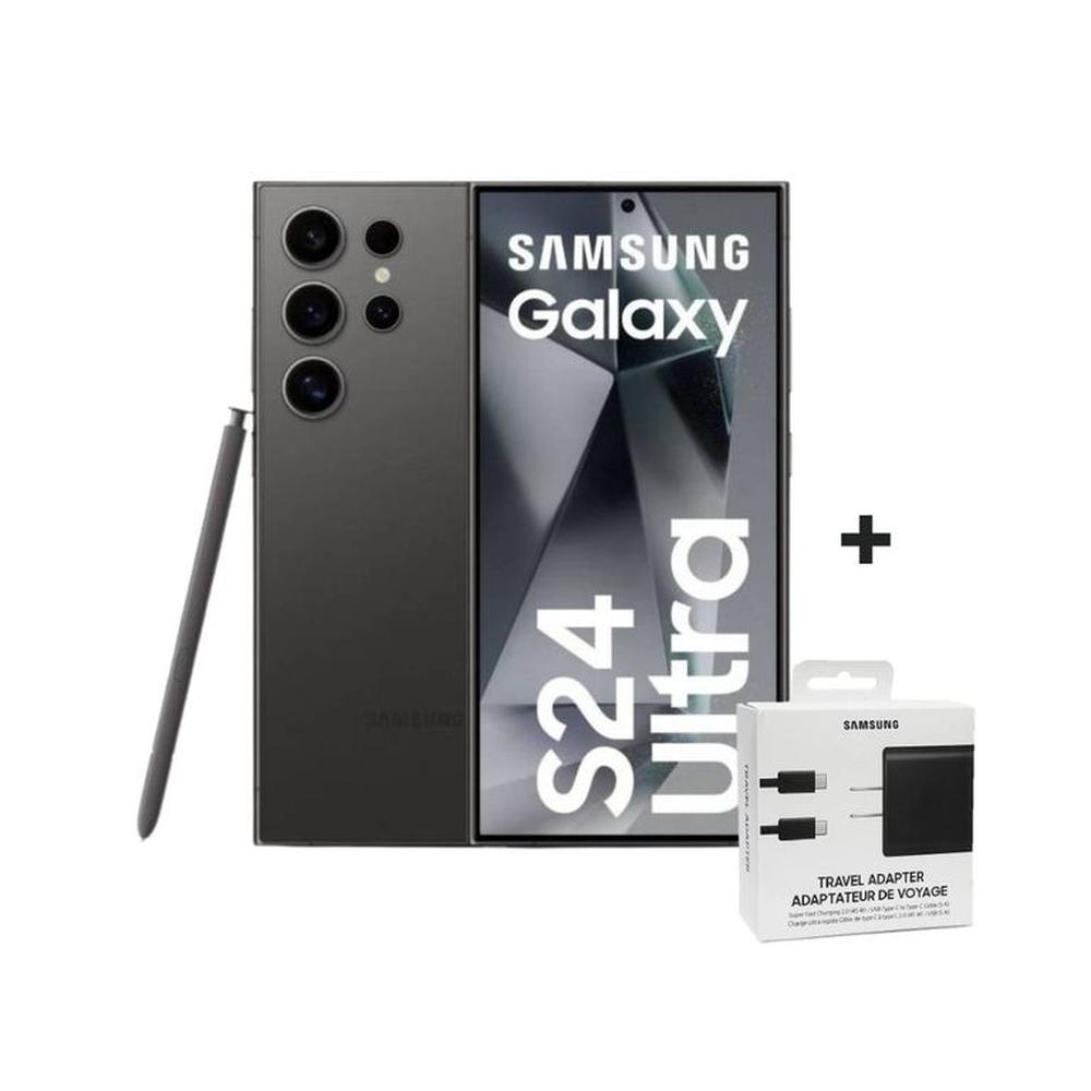 SAMSUNG S24 ULTRA 256GB 12GB RAM - BLACK TITANIUM Cargador 45w samsung.