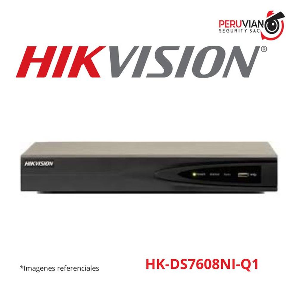 NVR 8CH. Hasta 8Mp. Soporta 1HDD(6TB) H265+.  HK-DS7608NI-Q1