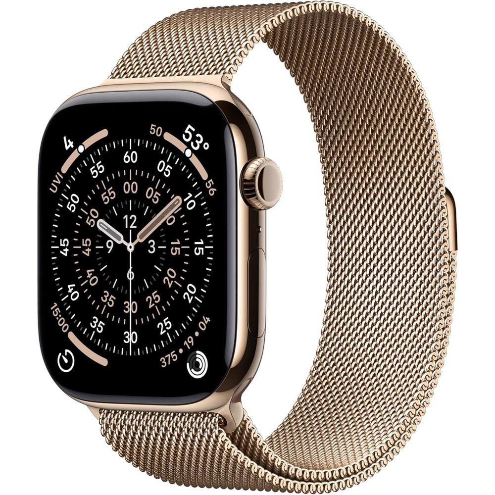 Apple Watch Series 11 Gold Titanio (GPS + CELLULAR 46mm) + Milanese Loop Gold S-M