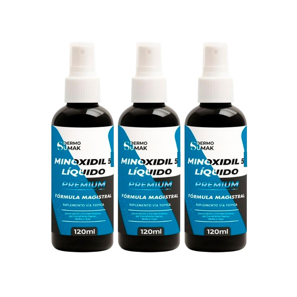 Locion Minoxidil Premiun 5% Liquido 120Ml - Dermo Sumak 3 Uni