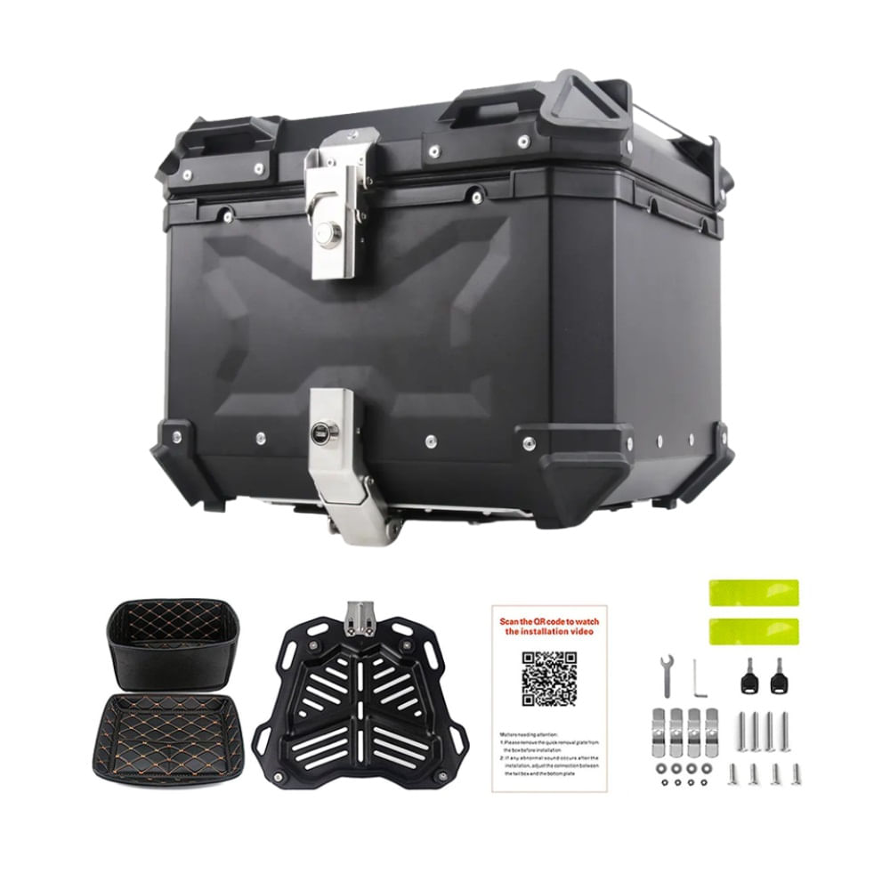 Cajuela de Aluminio de 55L de Capacidad y Respaldar para Motos - MOTOON