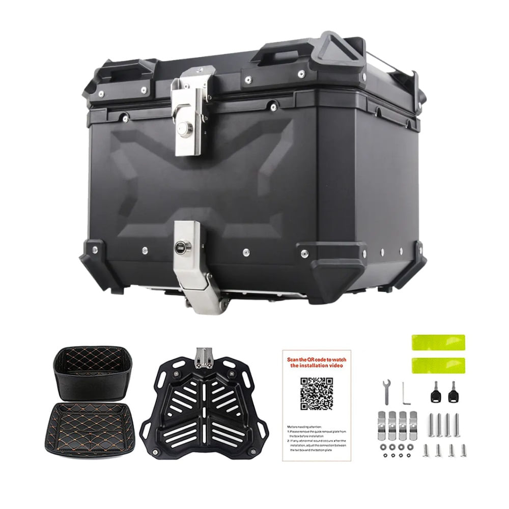 Cajuela de Aluminio de 45L de Capacidad y Respaldar para Motos - MOTOON
