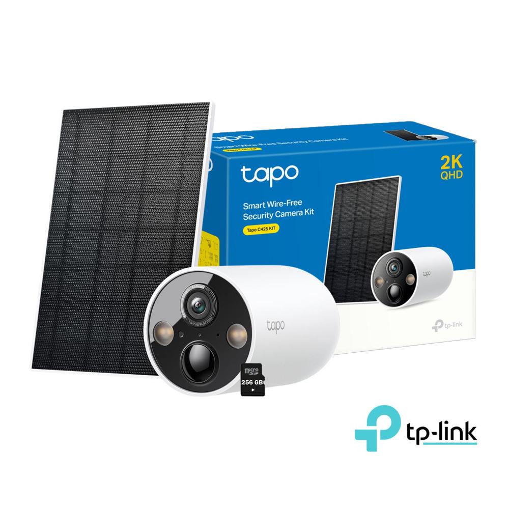 Cámara Tapo C425 KIT 4MP Audio 2 vías Detección IA Batería Panel 256GB