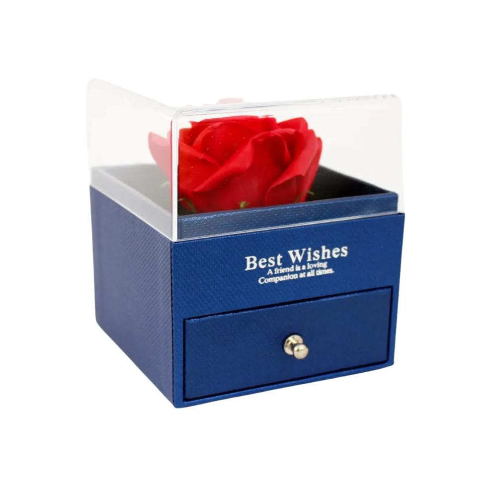 Cofre de Rosa Eterna Azul con Accesorios Sorpresa