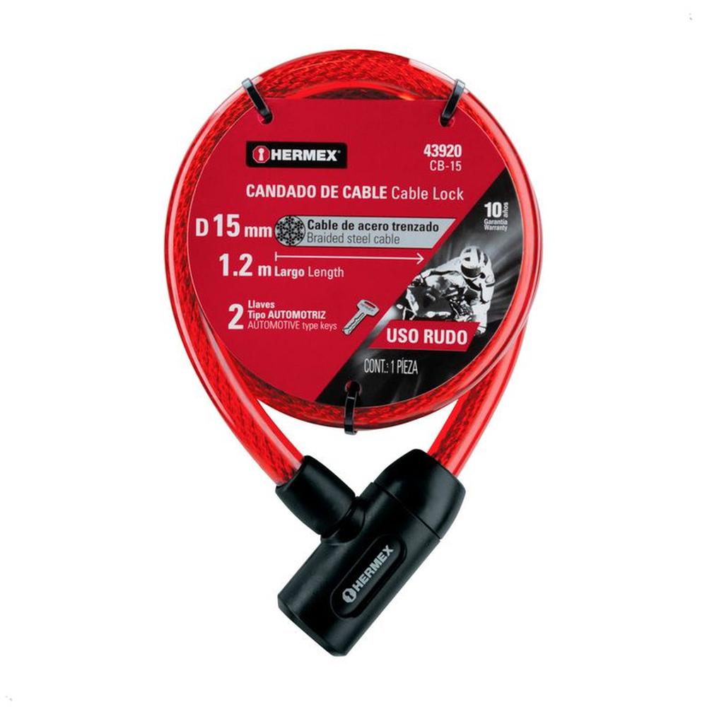 Cadena Seguridad 15mm X 1.20 m Hermex Moto Bicicleta