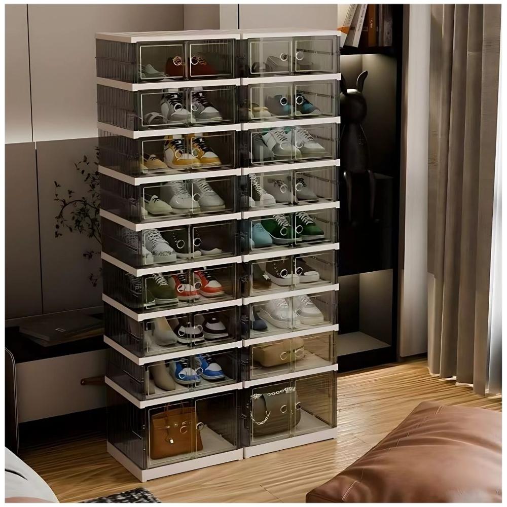 Organizador Zapatera 9 niveles 18 Pares Plegable Acrílico Transparente 170x44x35cm