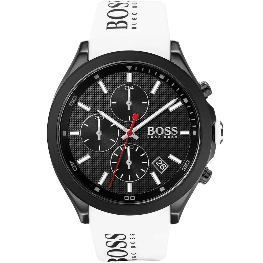 RELOJ HUGO BOSS VELOCITY CAJA NEGRA CORREA BLANCA