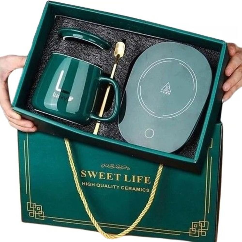 Taza Con Calentador Eléctrico Verde