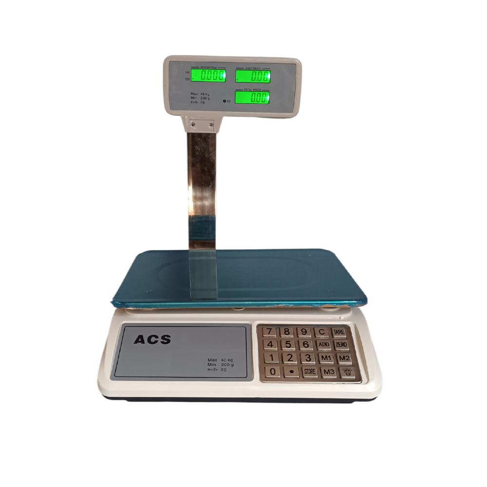 Balanza Digital Bodeguera 40 Kg con Torre Teclado de Acero