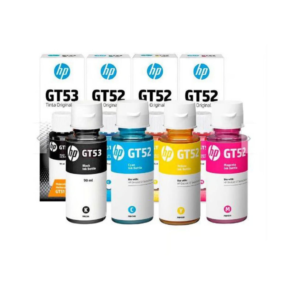Pack de Tintas HP GT52 y GT53 Cian, Magenta, Amarillo, Negro