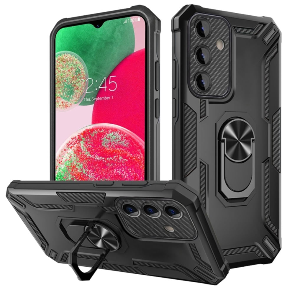 Funda para Realme C33 Holder Parante + Anillo Negro Antishock Resistente a Caídas y Golpes