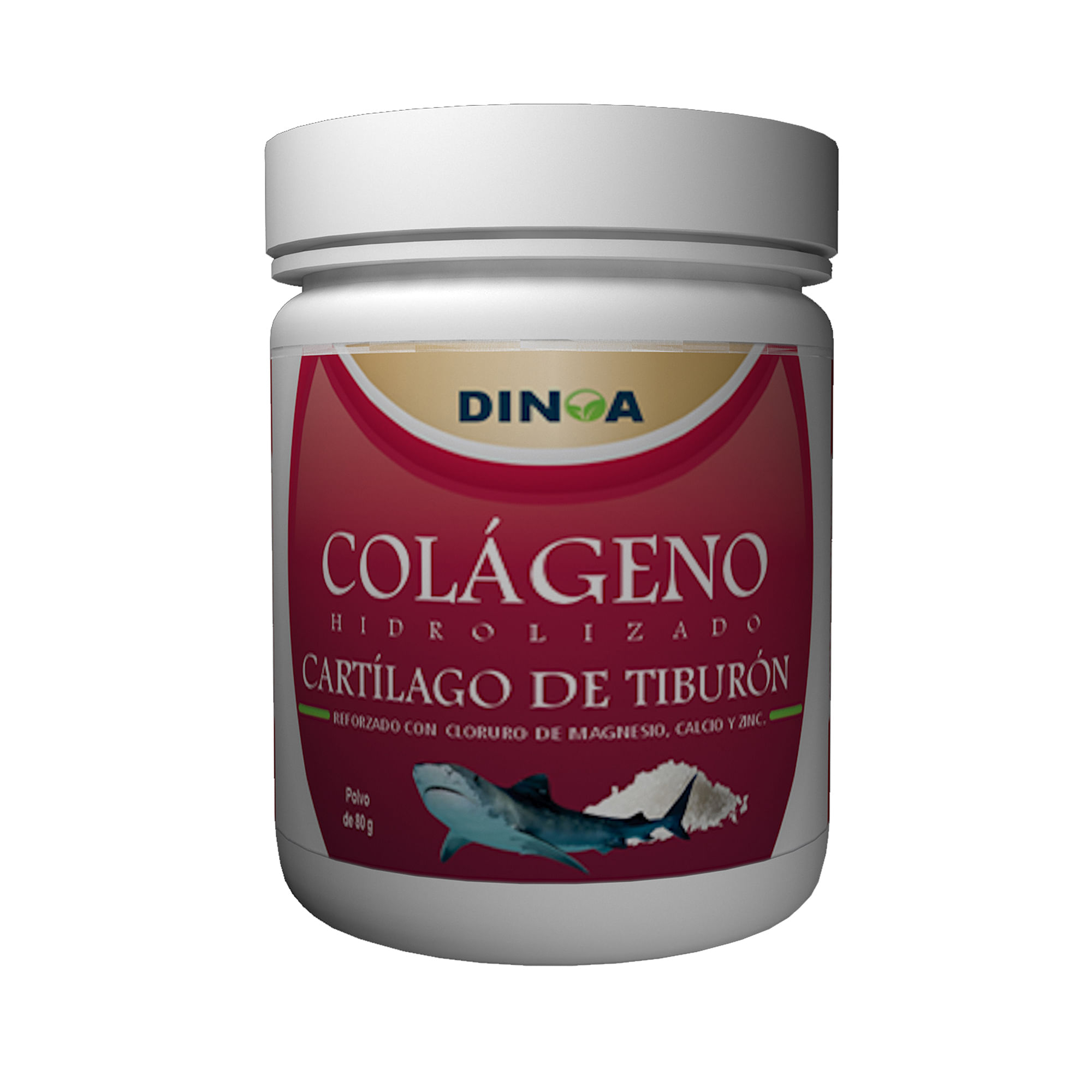 Colágeno hidrolizado con Cartílago Tiburon Dinoa Polvo 80gr