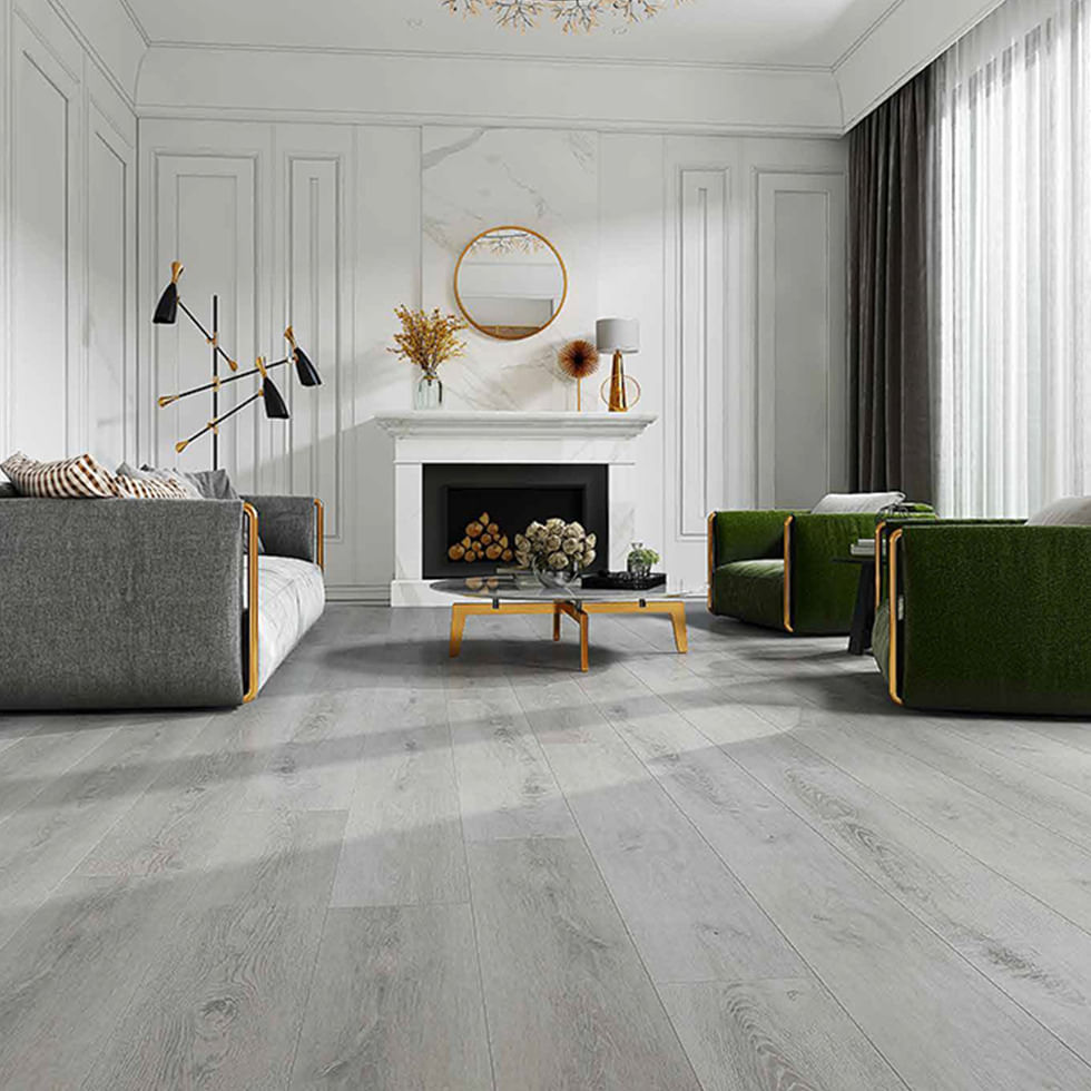 Piso Click SPC Roble Grey 123x18cm 1.78m2 Piso Click SPC Decno Roble Grey 8190L-02 - 6mm Espesor -1.79m2