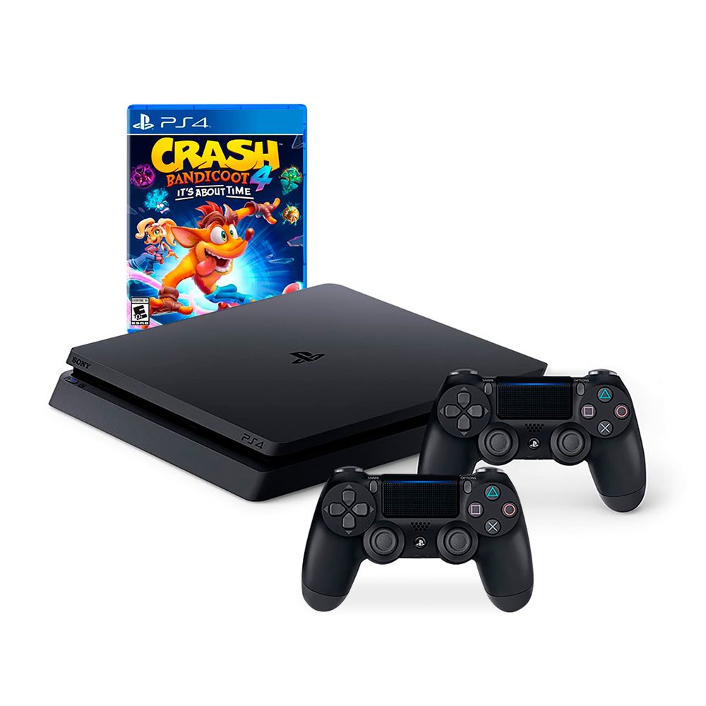 Reacondicionada Playstation 4 PS4 SLIM 1TB con 2 mandos + CRASH4 Reacondicionada Playstation 4 PS4 SLIM 1TB con 2 mandos + CRASH4