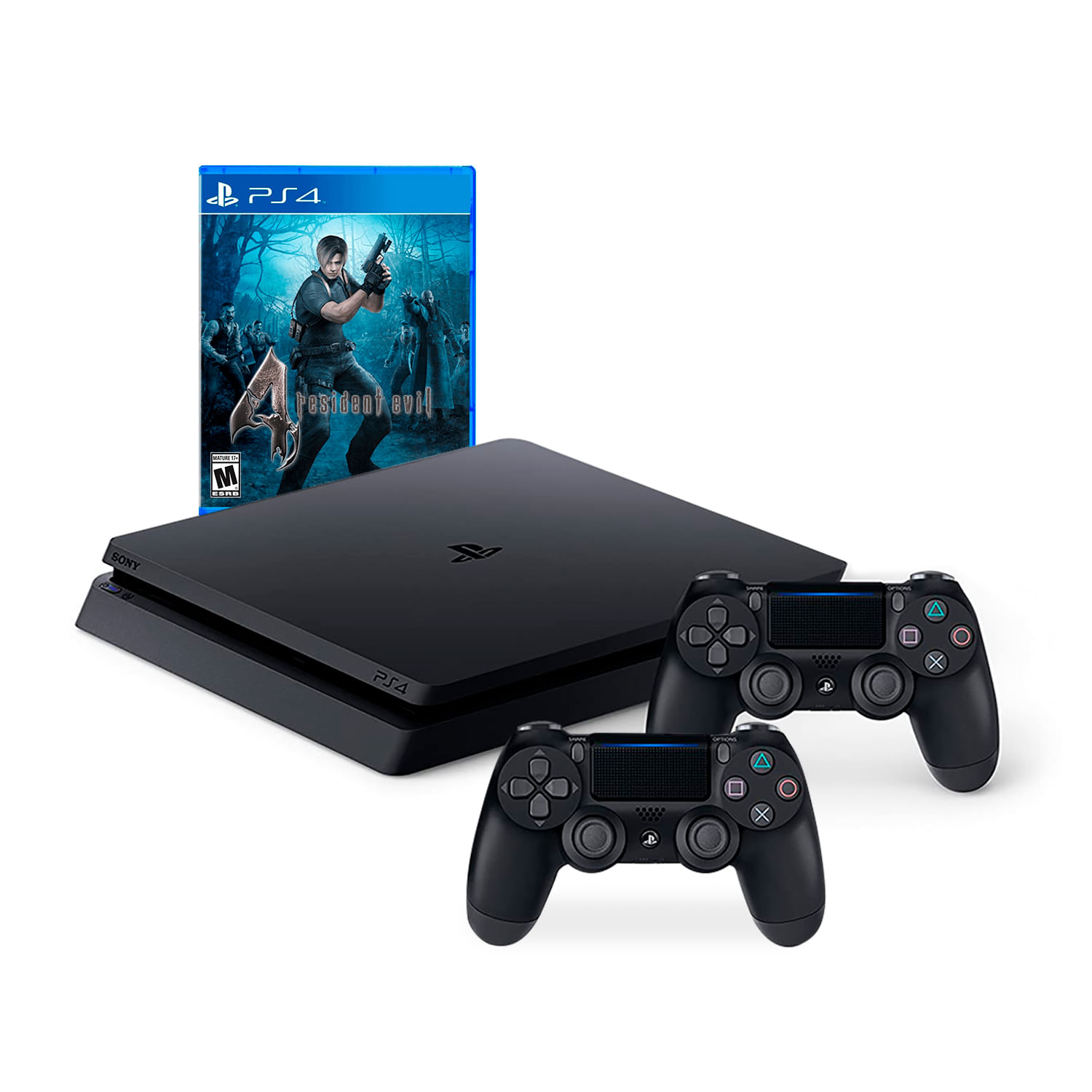 Reacondicionada Playstation 4 PS4 SLIM 1TB con 2 mandos + RESIDENT4