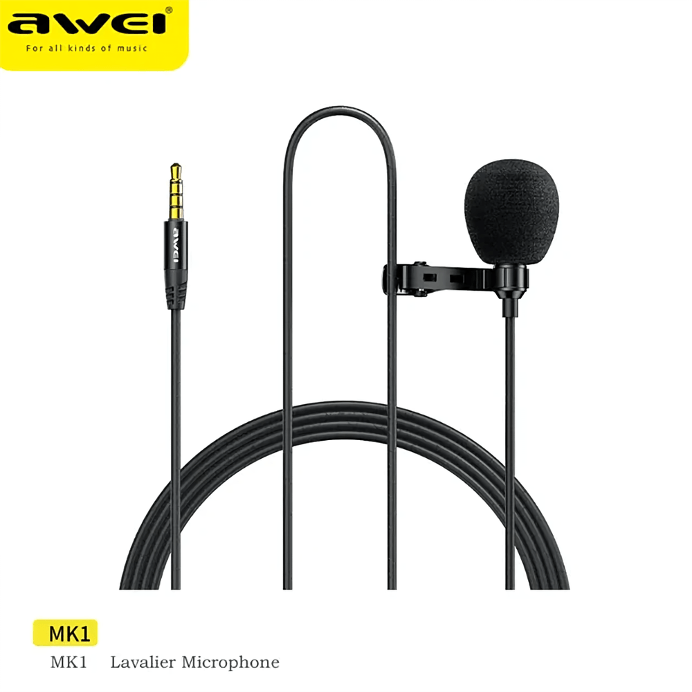 Microfono MK1 AWEI con Cancelación de ruido -NEGRO Microfono MK1 AWEI con Cancelación de ruido -NEGRO