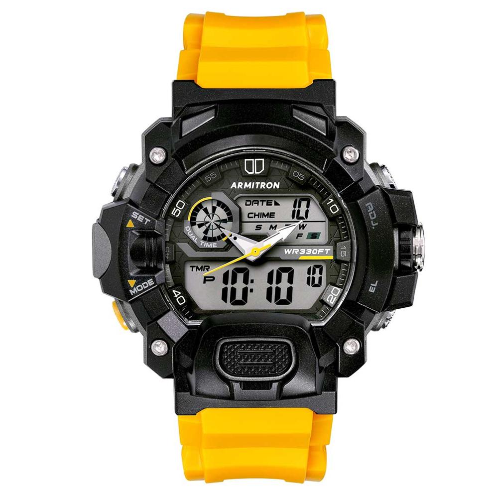 Reloj Armitron 5477 Hombre Deportivo Instalite Cronómetro - Amarillo