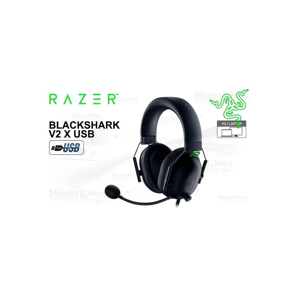 Razer BlackShark V2 X - Auriculares 7.1 con cable USB, tamaño completo y aislamiento de ruido