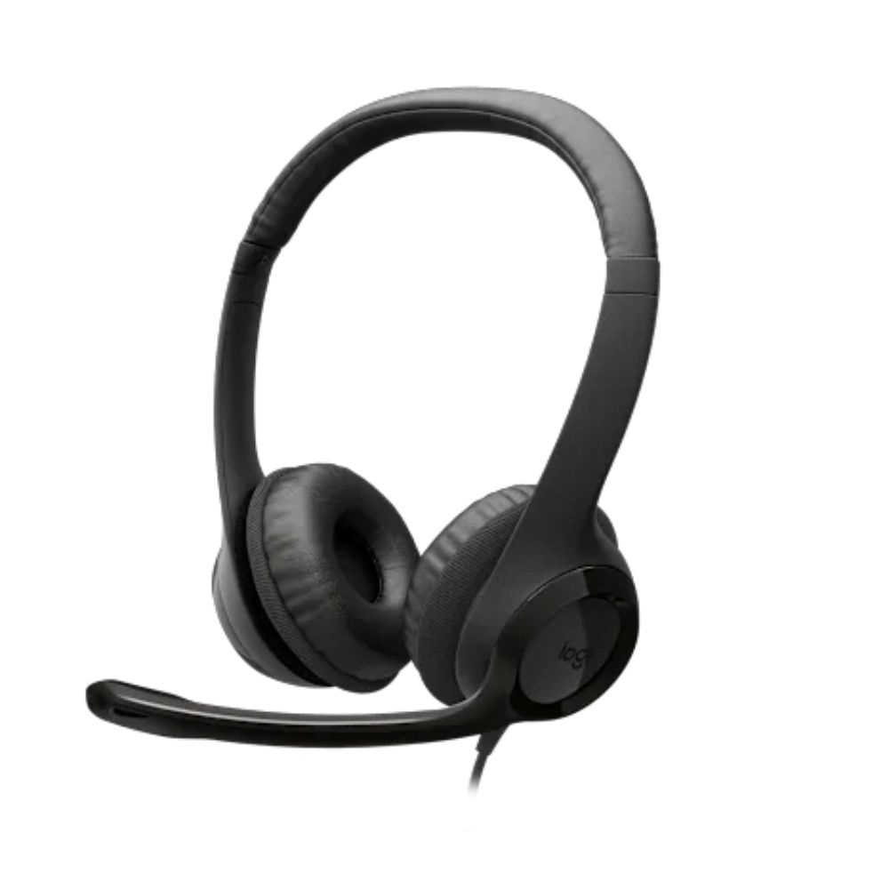 Auriculares Estereo (On-Ear) con micrófono LOGITECH H390, Interfaz USB-A NEGRO