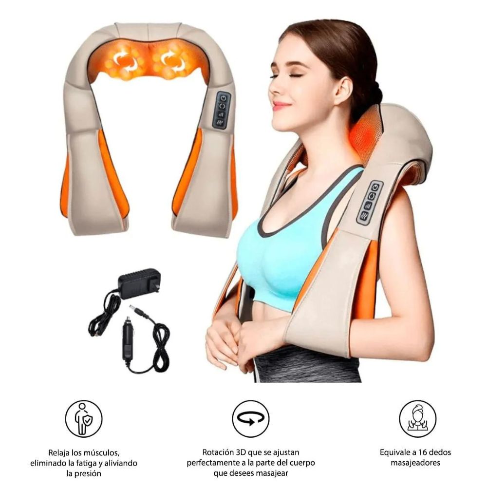 Masajeador Cervical Eléctrico Cuello Espalda y Cuerpo con Infrarrojo