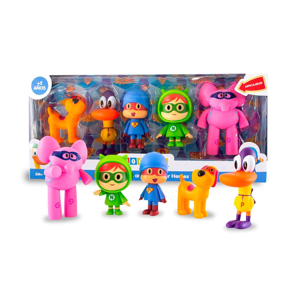 Set de Figuras Articulables Pocoyo y sus Amigos 5pcs Set de Figuras Articulables Pocoyo y sus Amigos 5pcs