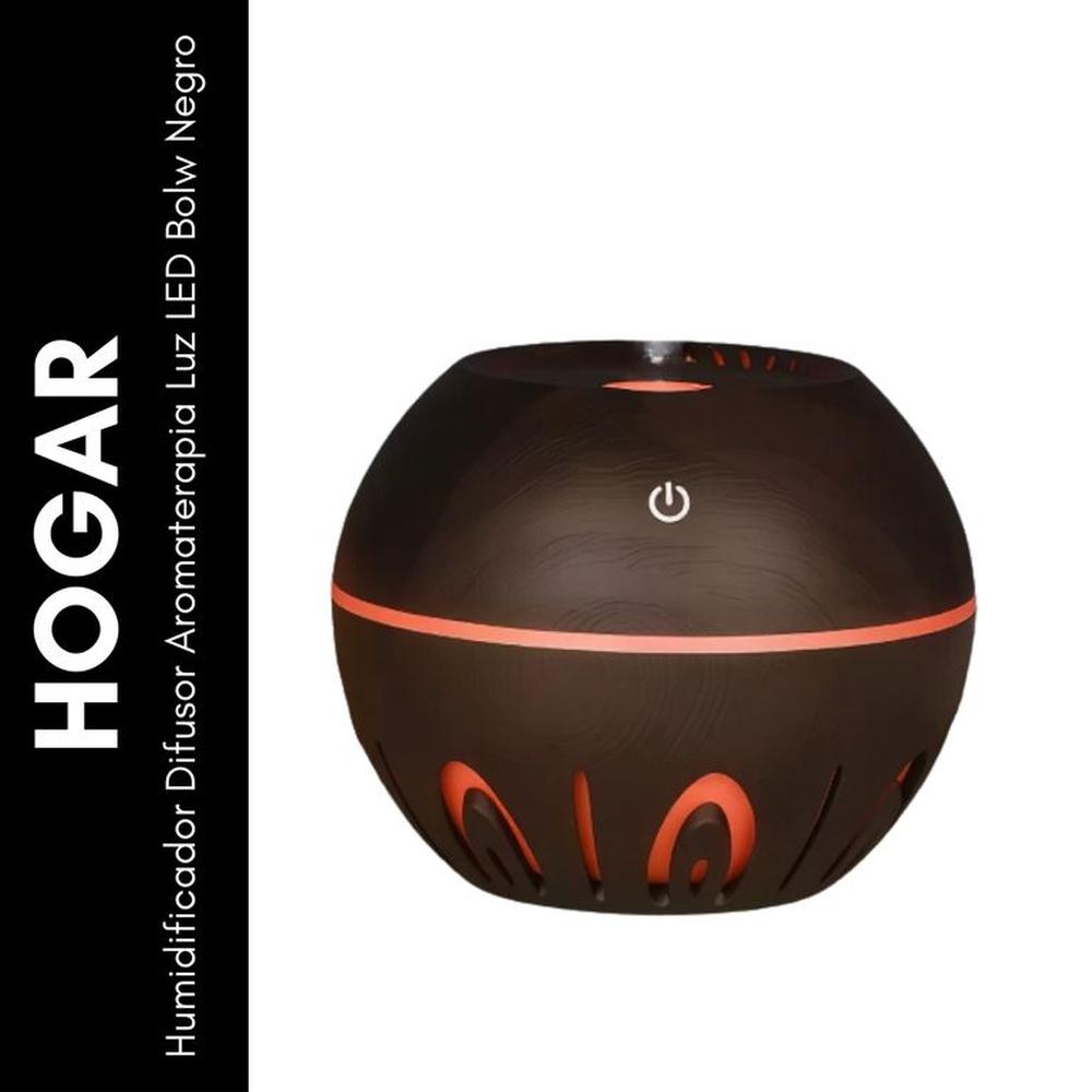 Humidificador Difusor Aromaterapia Luz LED Bolw Negro