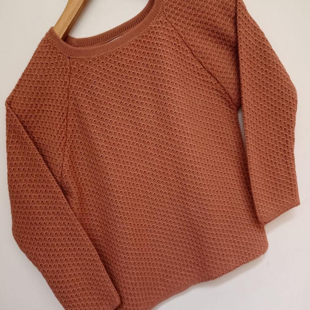 Chompa Waffle Crop de Niña 4 a 6 años Azul Oscuro Chompa Waffle Crop de Niña 4 a 6 años Azul Oscuro