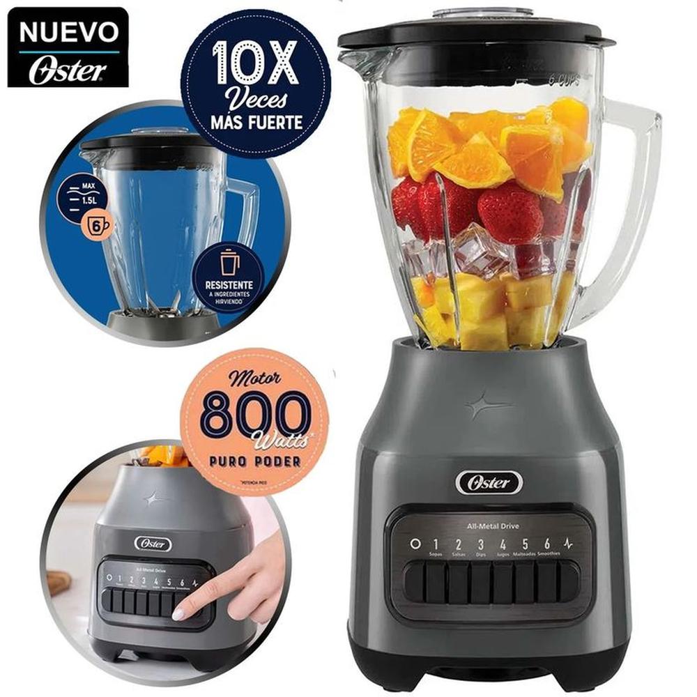 Licuadora 1.5L Oster con 6 Velocidades BLSTPEG-GPB Gris