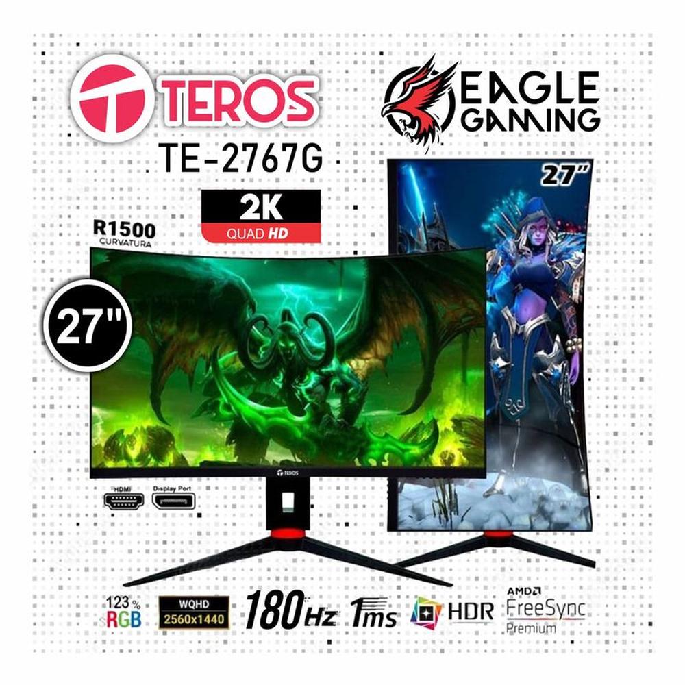 Monitor Teros TE-2767G 27 Curvo 165hz 2560x1440 QHD HDR Pivot