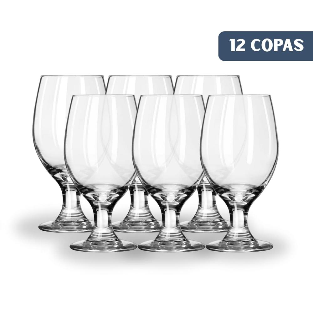 Copas de Vino Gallant 250ml Vidrio Resistente 12 Copas Nadir