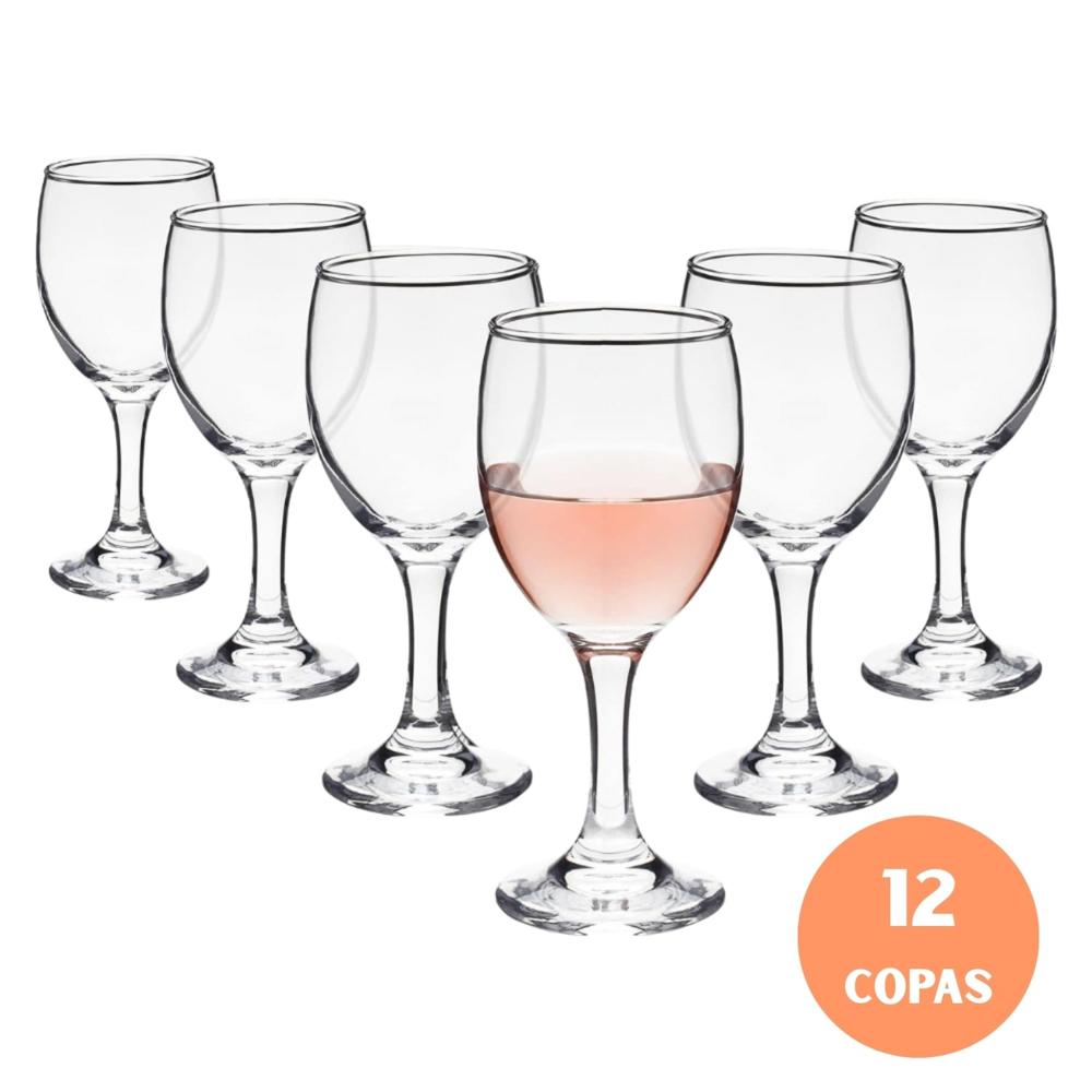 Copas Windsor Vino Blanco 190ml Nadir, 12 Copas Tallo Medio