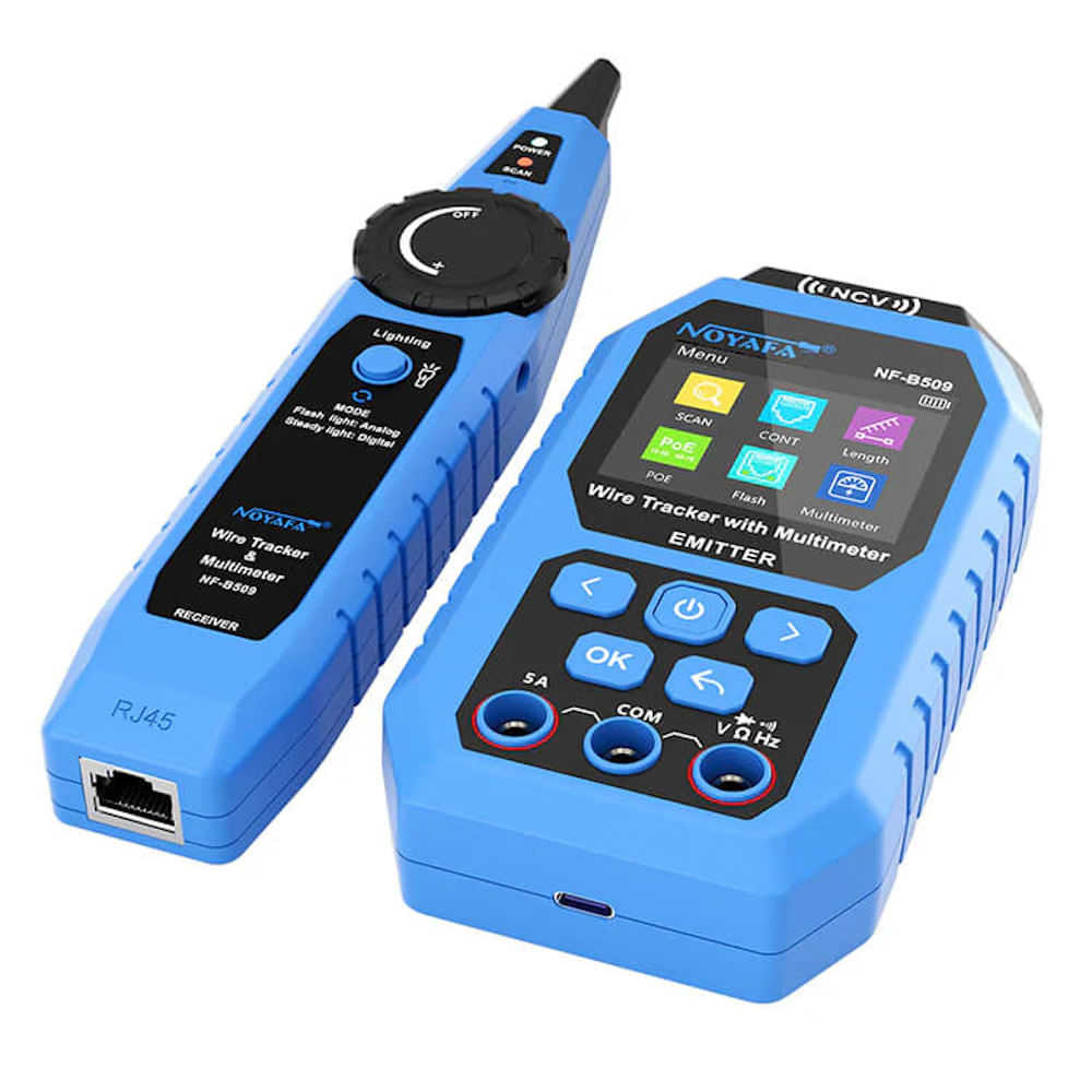 Noyafa NF-B509 Probador de Red y Multímetro Digital Todo en Uno PoE Cable Test