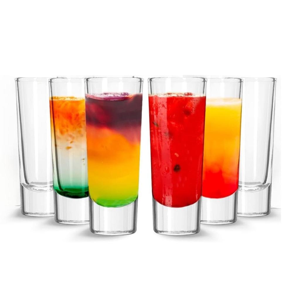 Vaso Shot Vidrio 28ml Prácticos y Resistentes Fiesta x6 Unidades