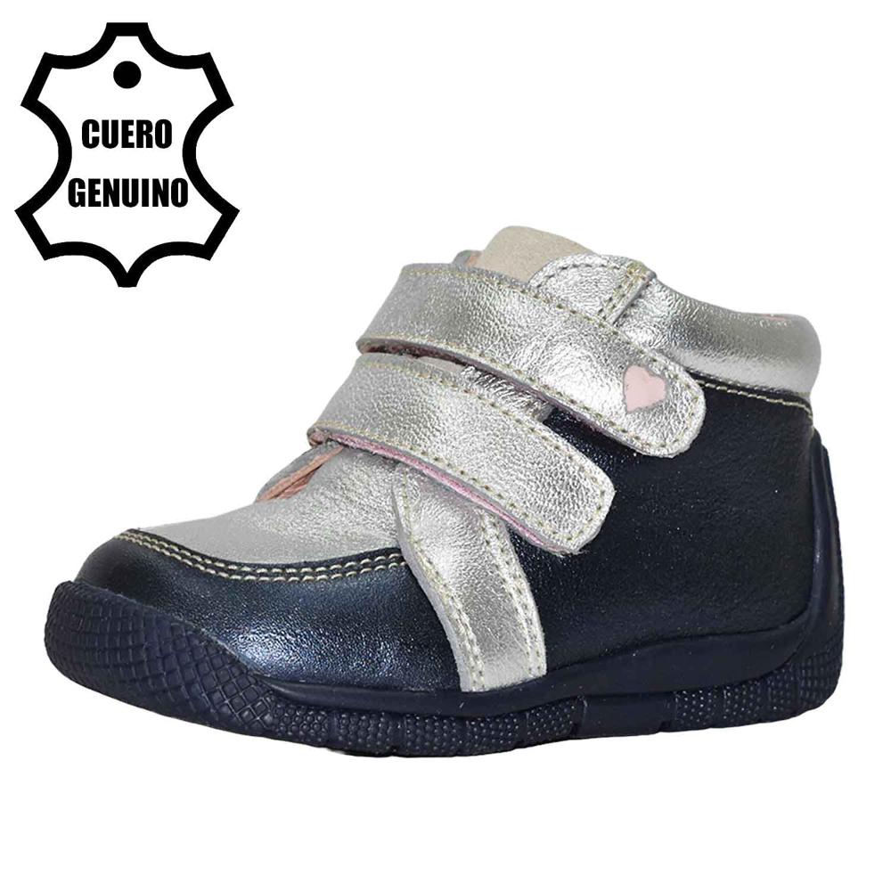 Zapato Pibe para Niña Bruno Kids de Cuero Plata Pr