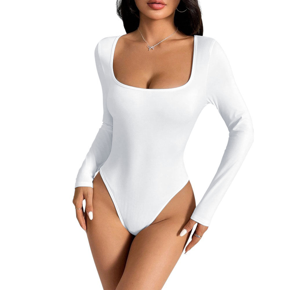 Body Manga Larga Anasotluc-17 Rib Color Blanco