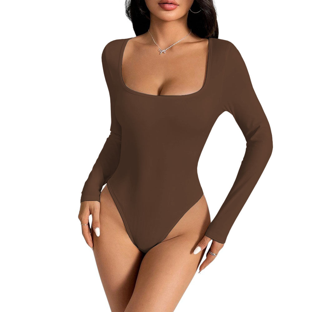 Body Manga Larga Anasotluc-17 Rib Color Marron