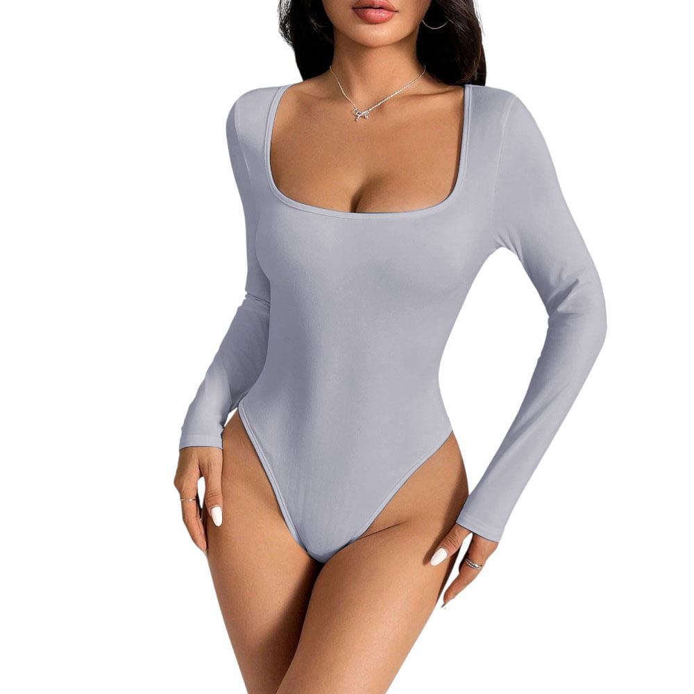 Body Manga Larga Anasotluc-17 Rib Color Gris
