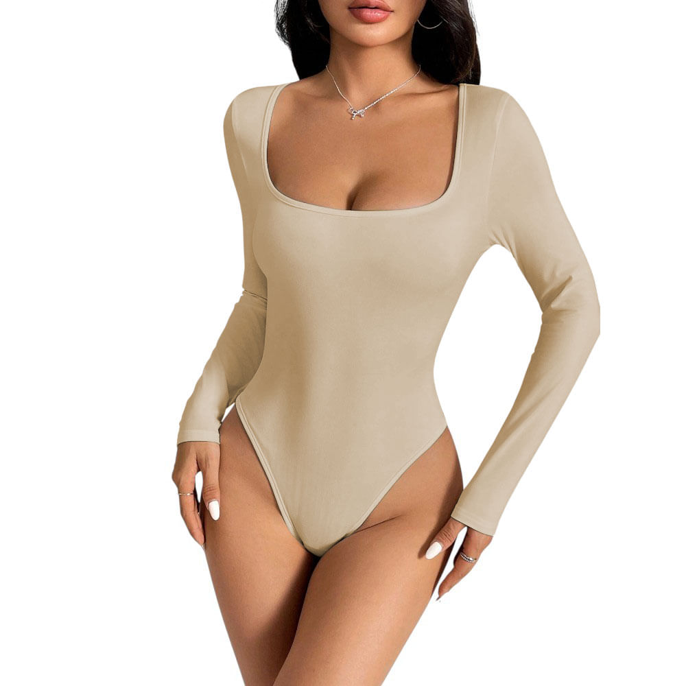 Body Manga Larga Anasotluc-17 Rib Color Beige