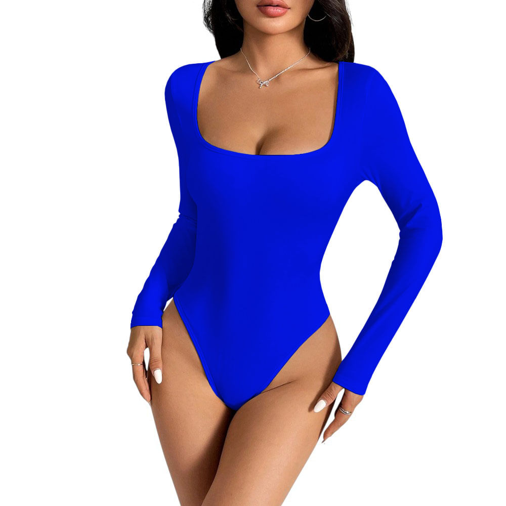 Body Manga Larga Anasotluc-17 Rib Color Azul