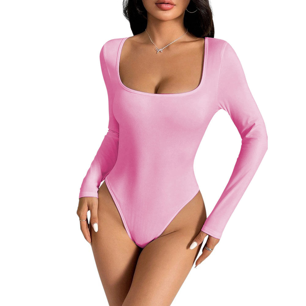 Body Manga Larga Anasotluc-17 Rib Color Rosa