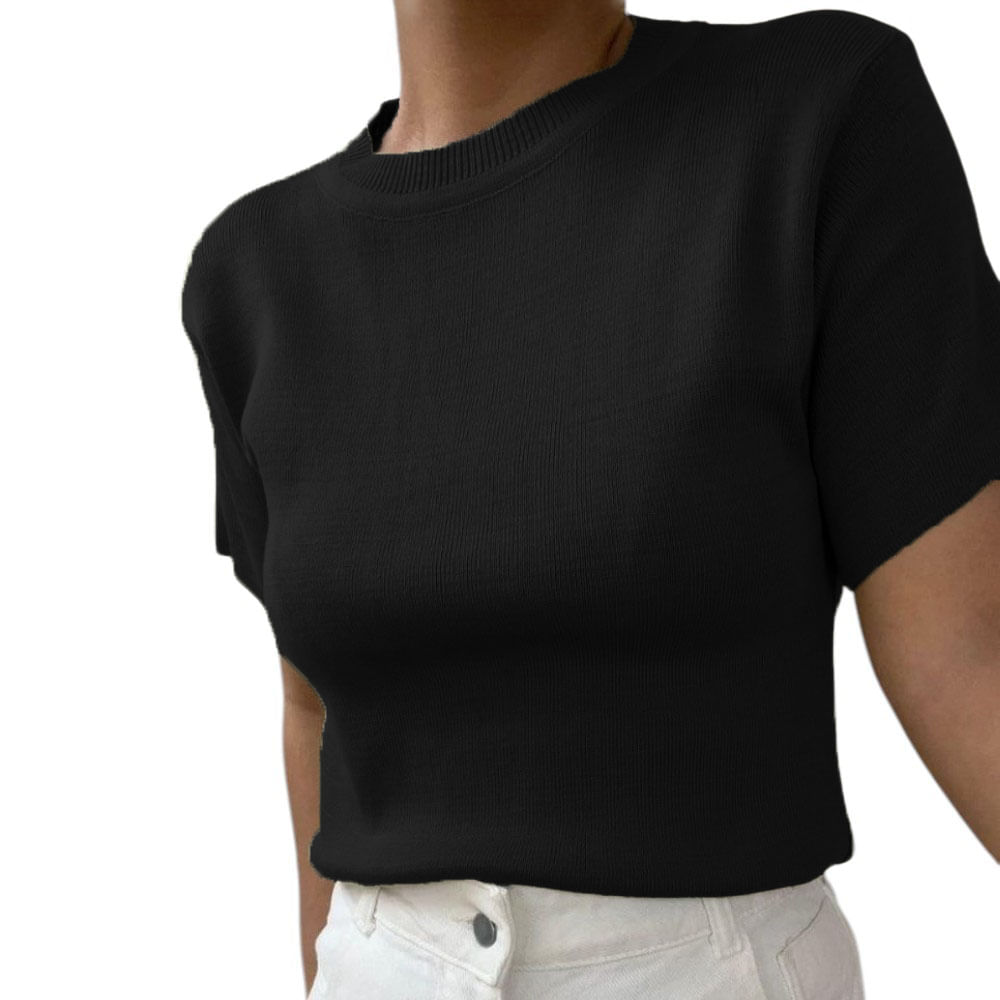 Polo Manga 35 Hilo Mujer Vino 359G-18 Color Negro