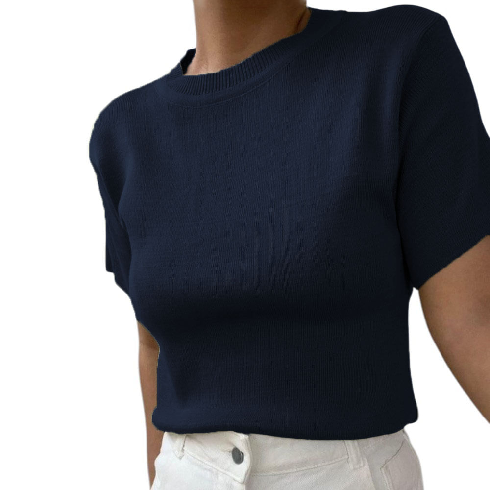 Polo Manga 35 Hilo Mujer Vino 359G-18 Color Azul