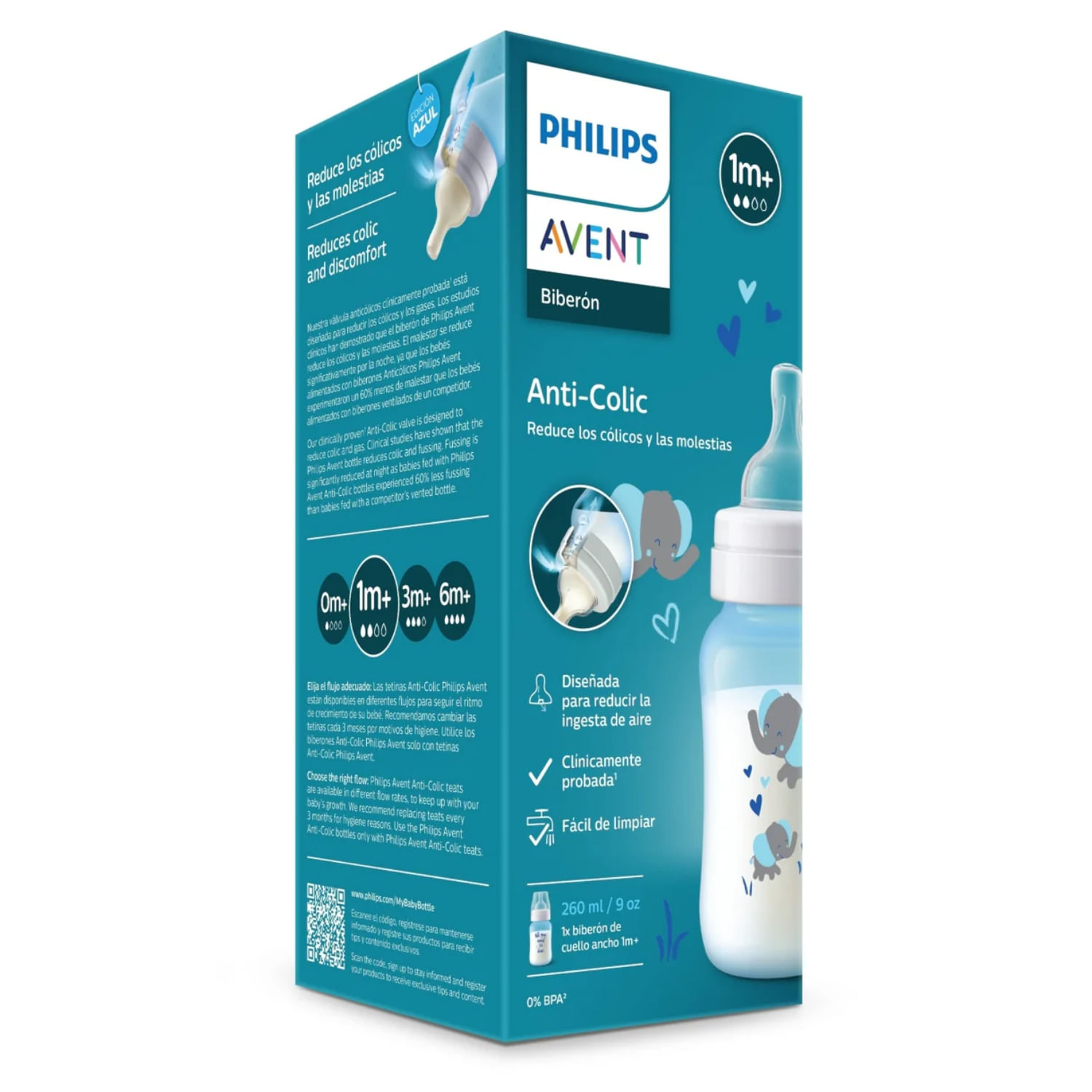 Biberón Philips Avent Anticolic 9Oz Elefante Trans