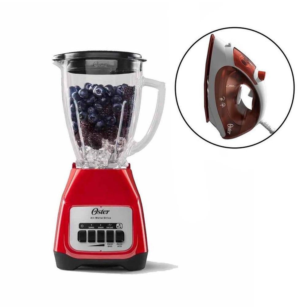 Combo Oster Licuadora  BLSTKAG-RPB +Plancha a vapor