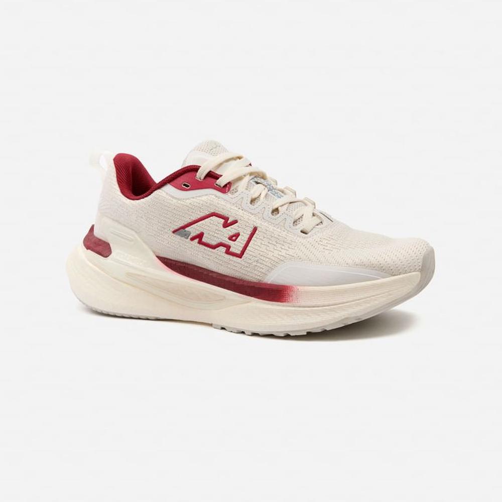 Zapatillas New Athletic Running Foam118 Beige Con Guinda Mujer
