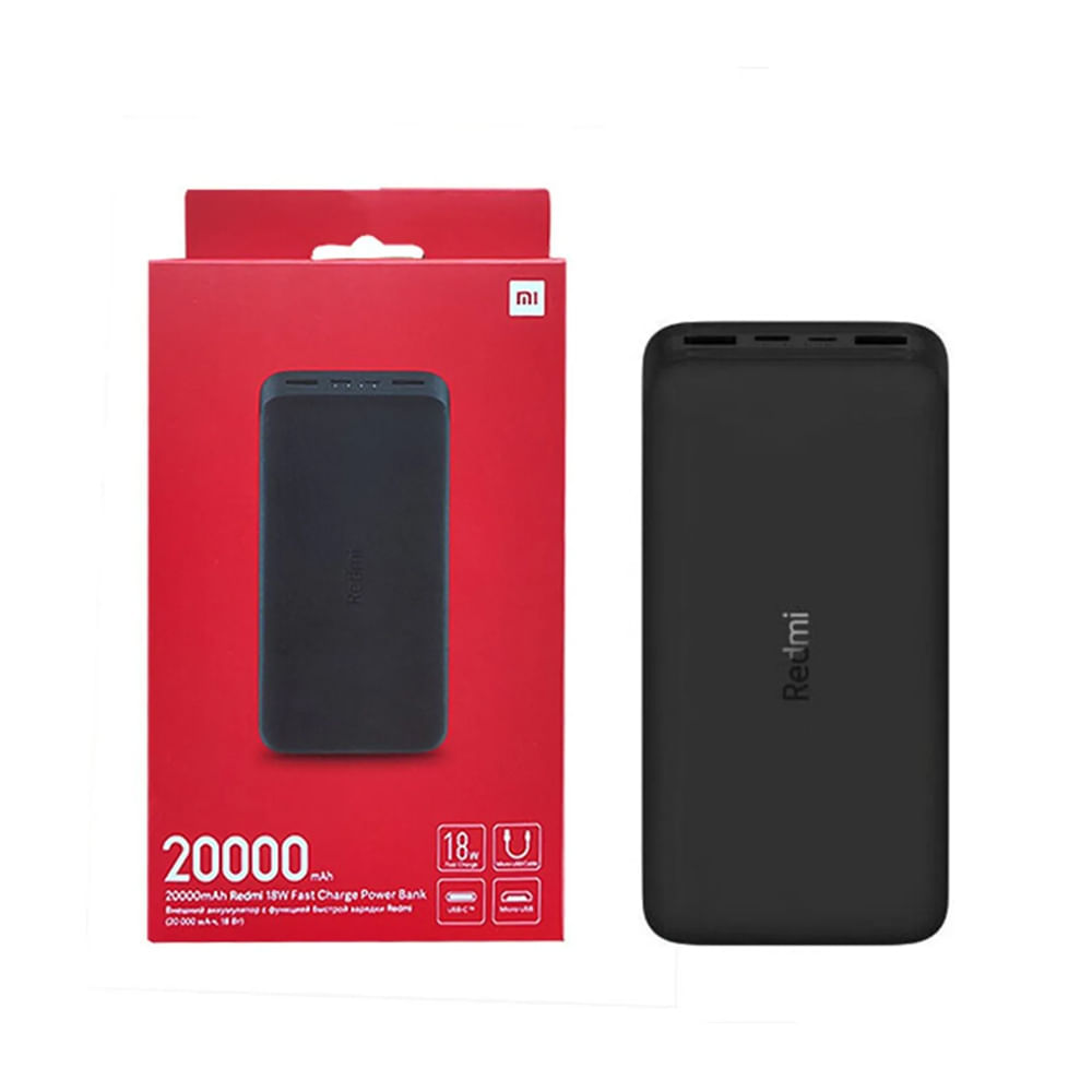 Xiaomi 20000mAh Redmi 18W Fast Charge Power Bank Black