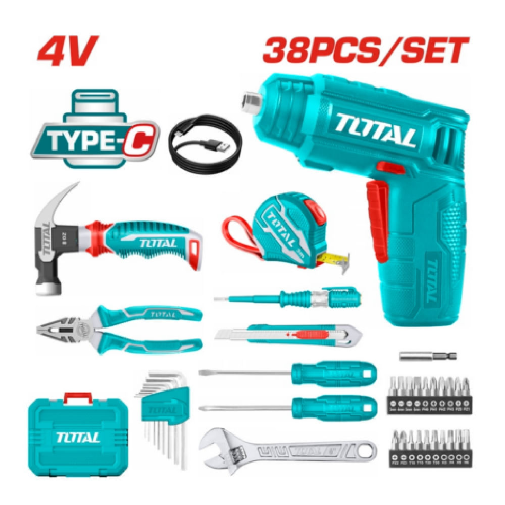 SET ATORNILLADOR DESTORNILLADOR 4V INALÁMBRICO 36PZS -THKTHP10386